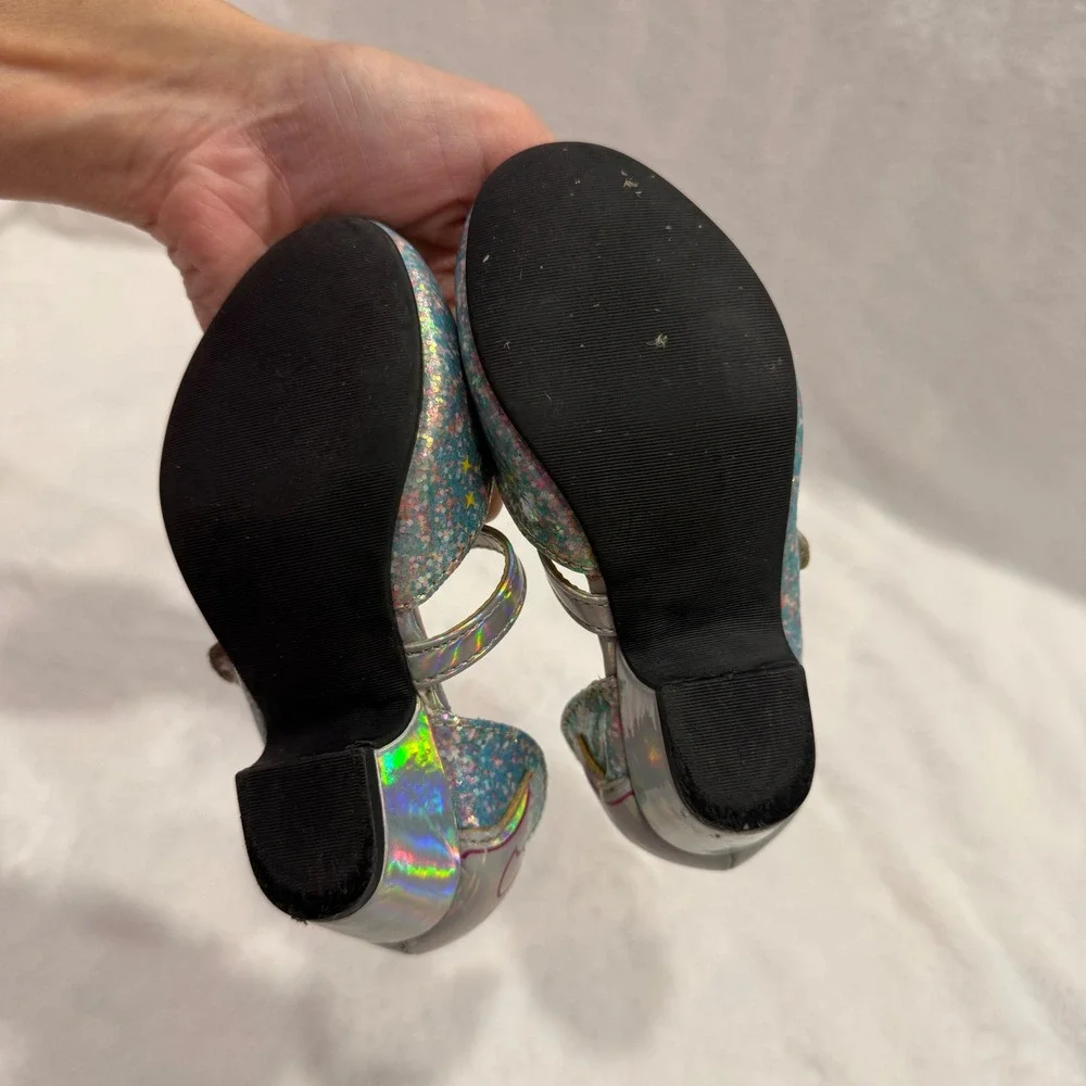 Kids Disney Princess Glitter‎ Mary Jane Heels Shoes Size 7